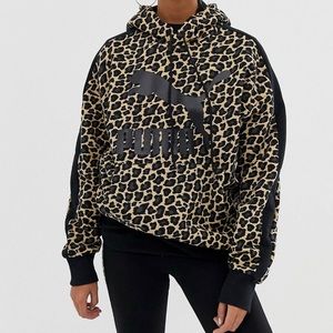 Puma Oversizes Cheetah Print Hoodie